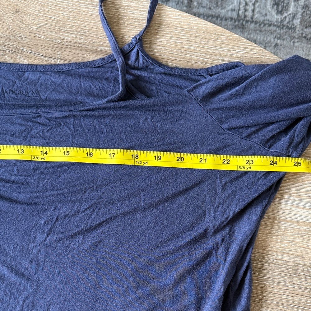 Adore Me Navy Cold Shoulder Pajama Top - Picture 4 of 5